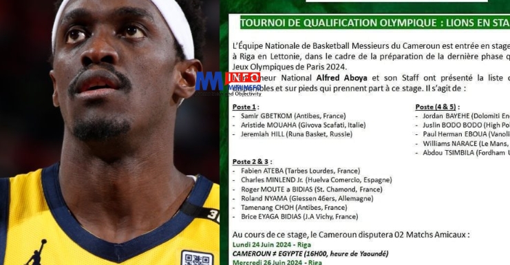 Le Cameroun sans Pascal Siakam au Tournoi de Qualification Olympique de Basket-ball