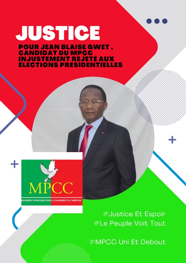*MESSAGE DE GRATITUDE DE SON EXCELLENCE JEAN BLAISE GWET AU PEUPLE CAMEROUNAIS, AUX MILITANTS ET ALLIÉS DU MPCC*