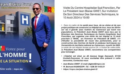 Jean Blaise Gwet visitera un centre hospitalier le 13 Août prochain