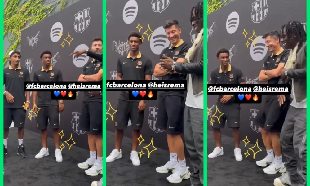 Regardez : Rema enseigne à Lewandowski, Raphinha et Balde l'art de la danse Azaman